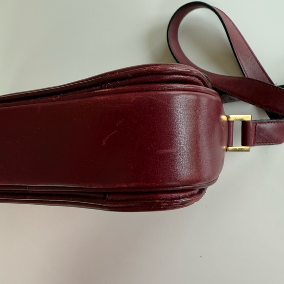 VINTAGE Lancel Paris Crossbody Purse Burgundy Wine w/Adjustable Strap - Picture 3 of 16
